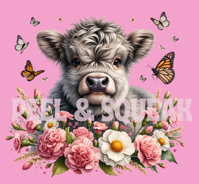 DTF Grey Coo with Floral Wreath Coo #13