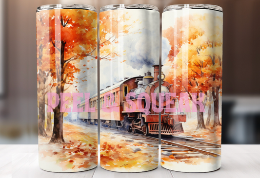 Autumn Train Tumbler Wrap