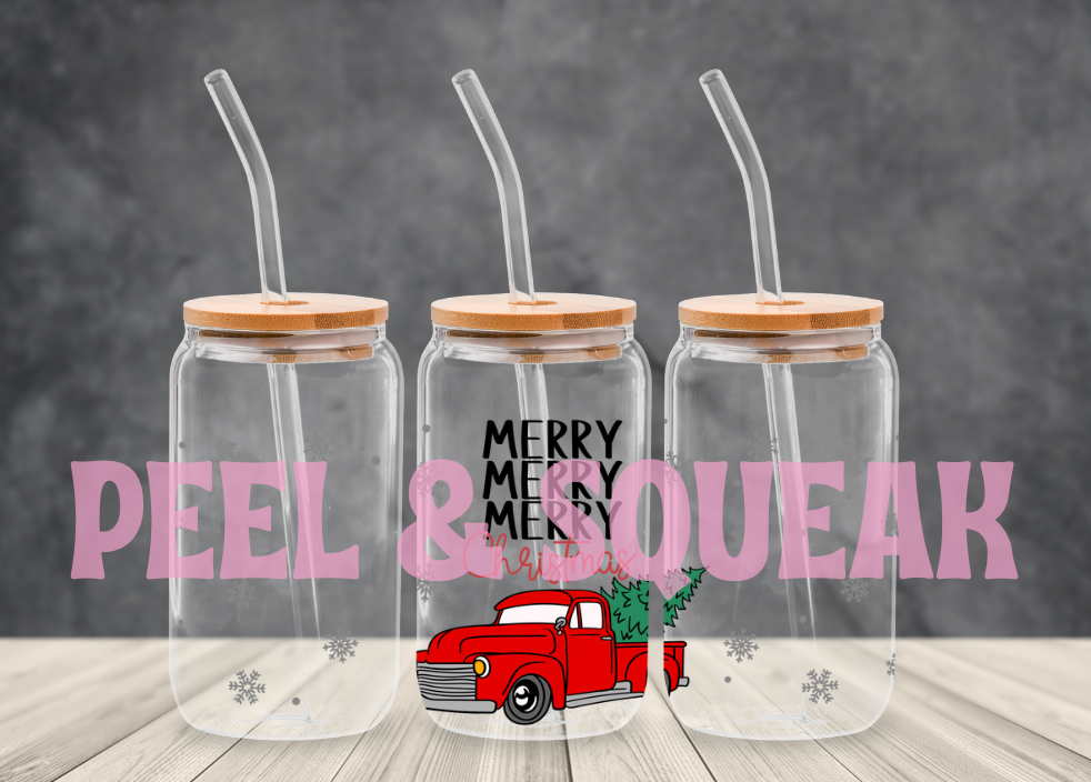 UVDTF - Merry Christmas Red Truck Libby Wrap