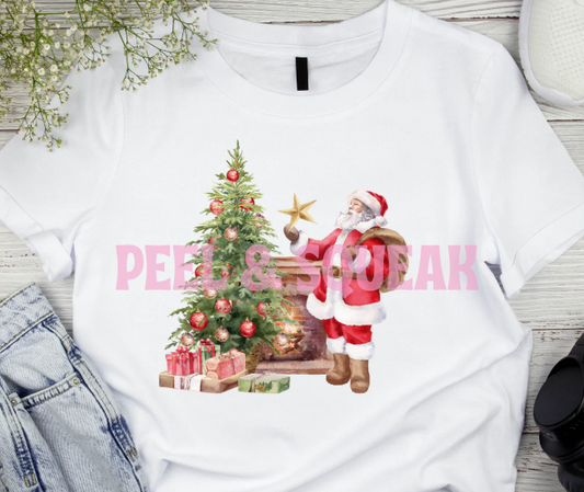 DTF - Santa With Star On Tree