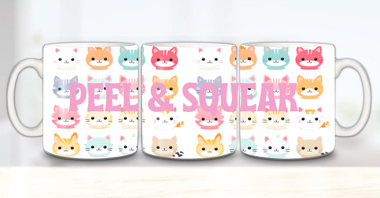 Multi Colored Kitty Face Mug Wrap
