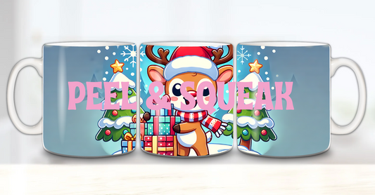 Reindeer Holding Gift Mug Wrap