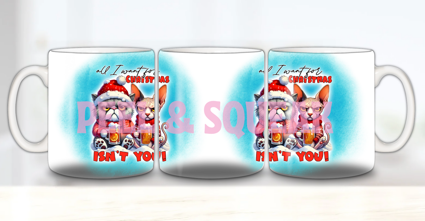 All I Want For Christmas - Grumpy Kitty Mug Wrap