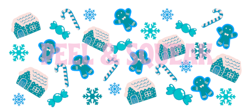 UVDTF - Gingerbread House Blue Libby Wrap