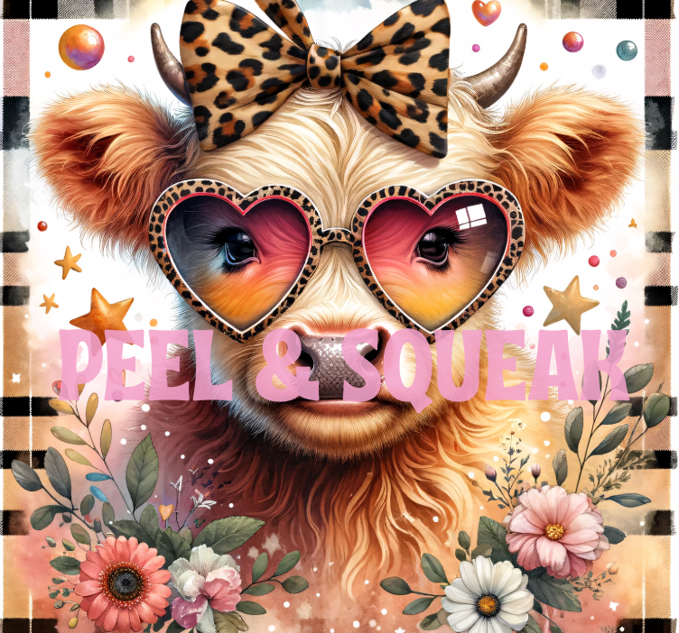 Leopard Bow Highland Coo Tumbler Wrap