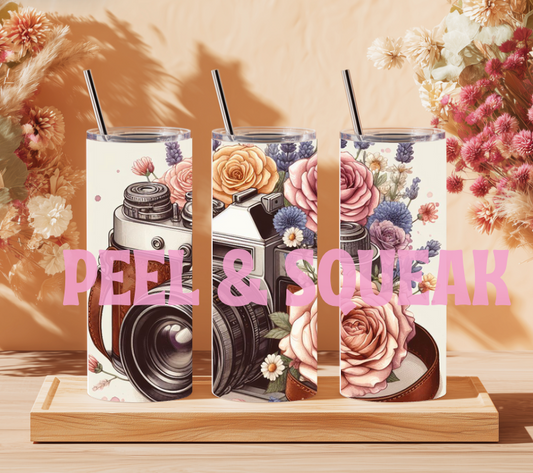 Floral Camera Tumbler Wrap