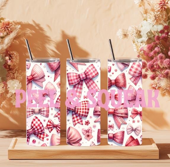 Pink Bow Tumbler Wrap