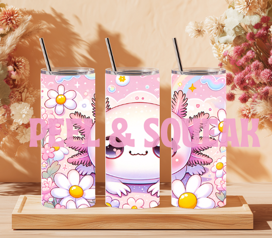 Axolotl Pink With Daisies Tumbler Wrap