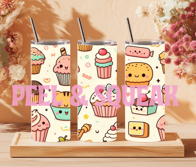 Cartoon Puddings Tumbler Wrap