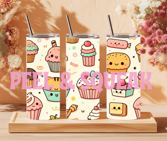 Cartoon Puddings Tumbler Wrap