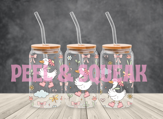 UVDTF - Goose in Pink Wellies Libby Wrap