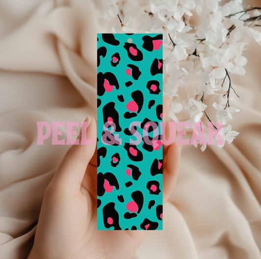 Teal Leopard Print Bookmark