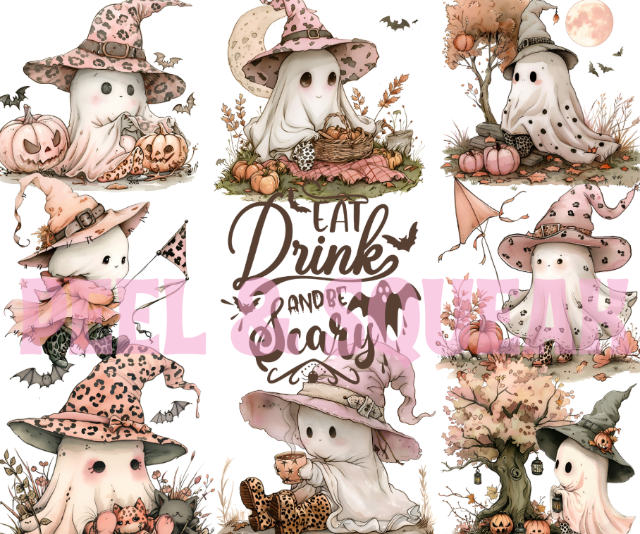 Eat Drink And Be Spooky Ghosty Tumbler Wrap