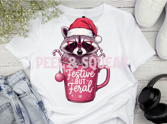 DTF - Festive But Feral Racoon