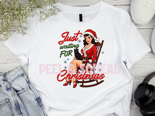 DTF - Just Waiting For Christmas Rocking Chair