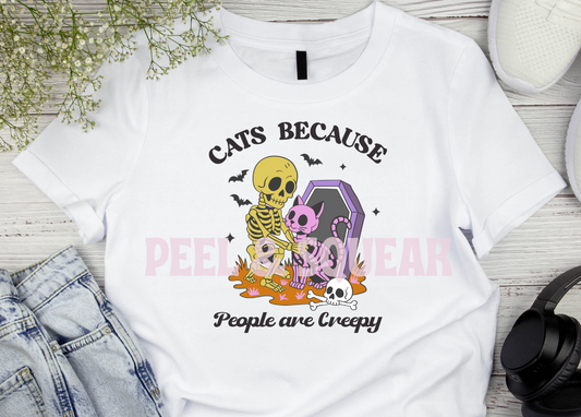 DTF - Cats Because People Are Scary Skeleton