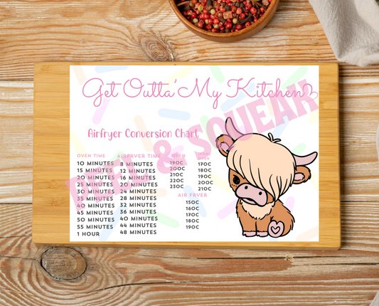 CHOPPING BOARD - Get Outta My Kitchen (Cow)