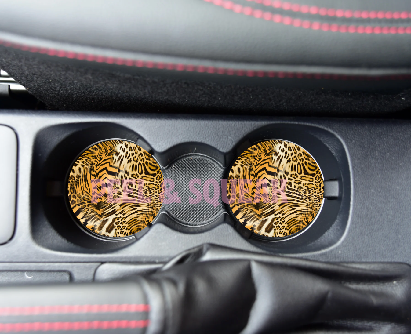 SUBLIMATION CAR COASTER - Leopard Print