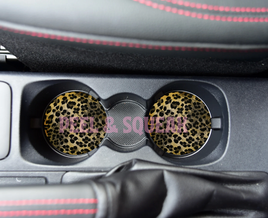 SUBLIMATION CAR COASTER - Leopard Print