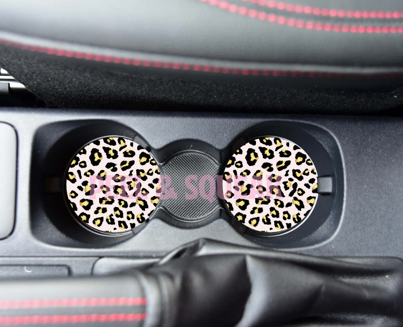 SUBLIMATION CAR COASTER - Leopard Print