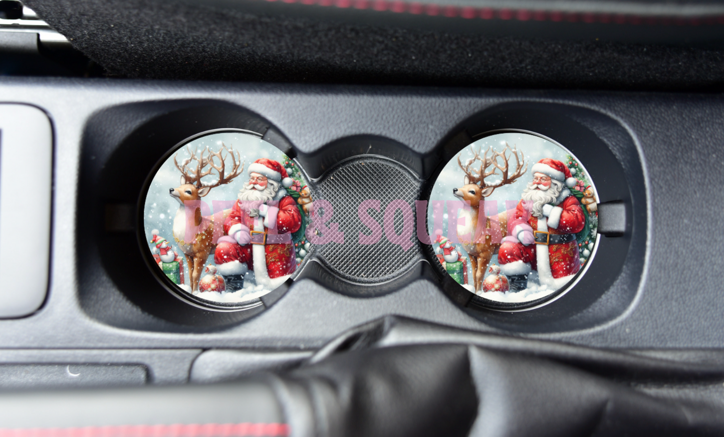 SUBLIMATION CAR COASTER - Santa Holding Belt