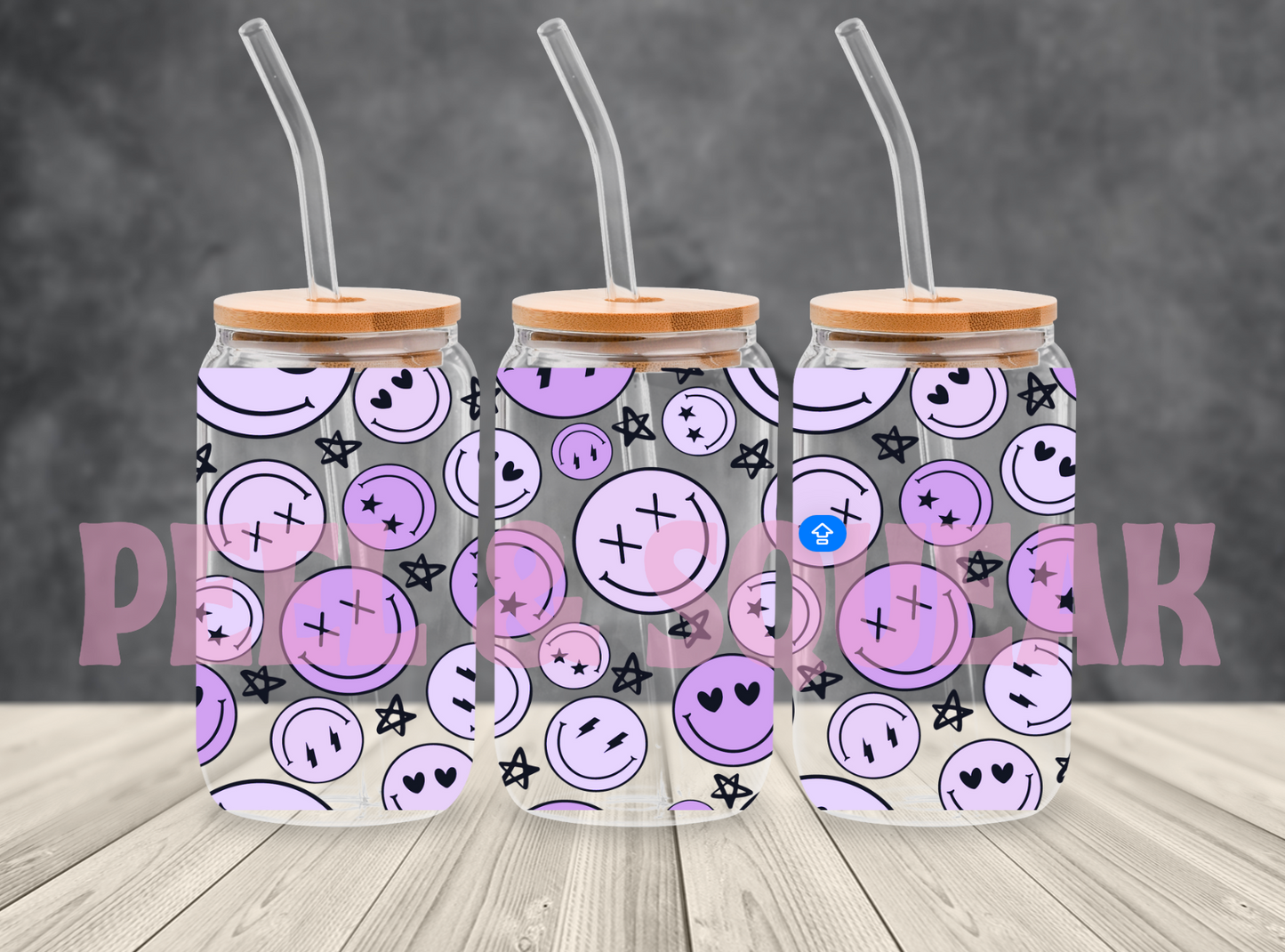 UVDTF - Purple Smiley Libby Wrap