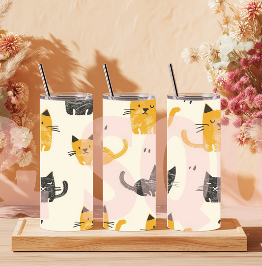 Ginger and Black Cats Tumbler Wrap