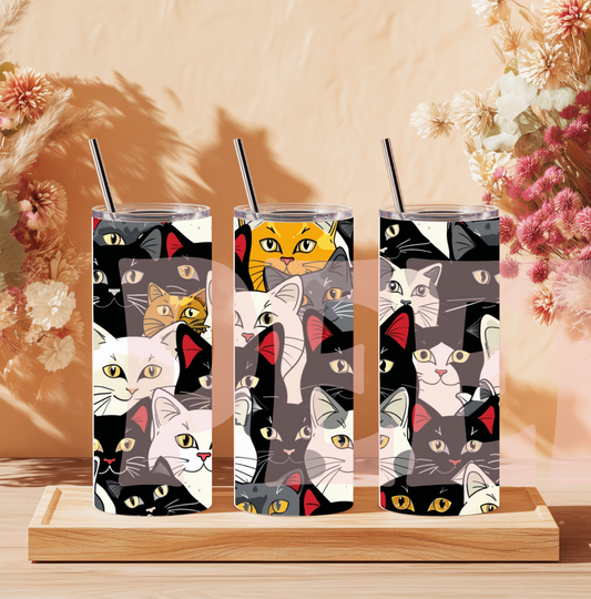 Black Cat (Red Ears) Tumbler Wrap