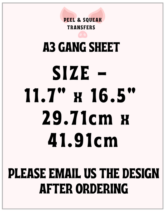 CUSTOM UVDTF - A3 Gang Sheet (PREMADE)