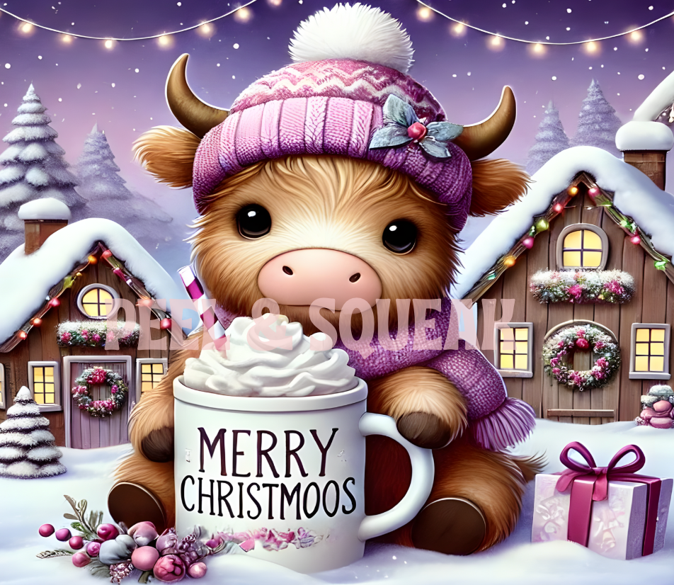 Purple Merry Moo Tumbler Wrap