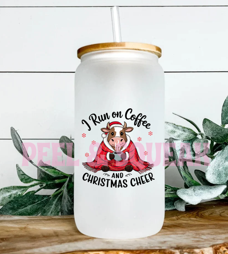 UVDTF - Highland Coo- I Run On Coffee and Christmas Cheer