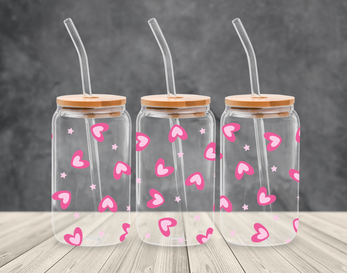 UVDTF - Pink Hearts and Stars Libby Wrap