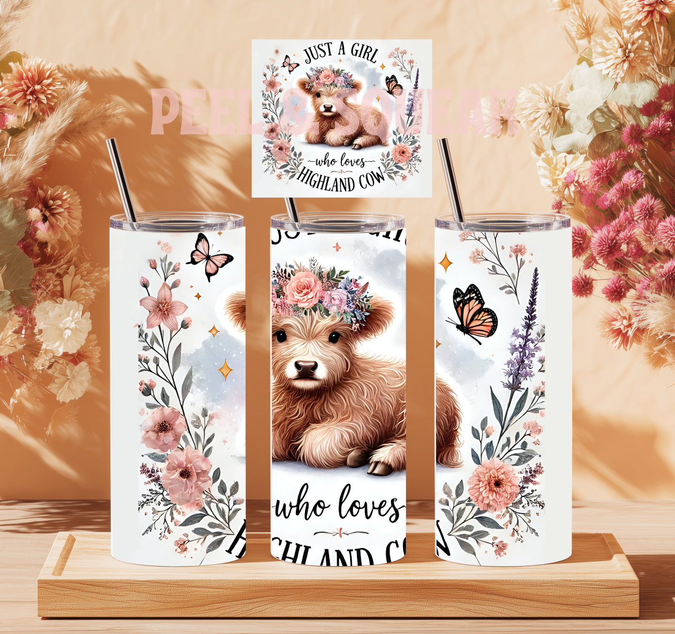 Just a Gir Who Loves Highland Cows Tumbler Wrap