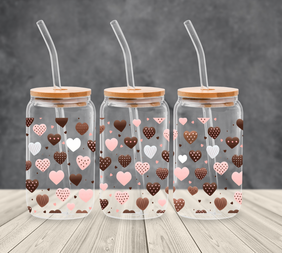 UVDTF - Pink & Brown Hearts Libby Wrap