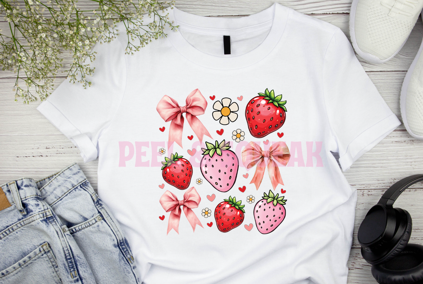 DTF - Strawberry- Strawbs & Bows