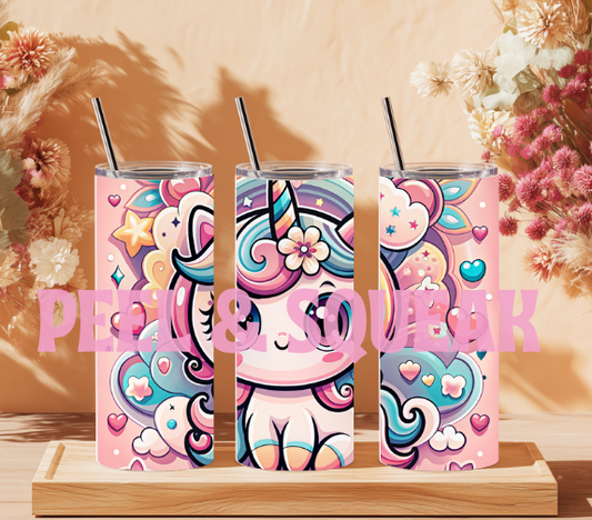 Pink Swirly Unicorn Tumbler Wrap