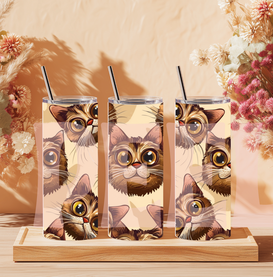 Tabby Cat Faces Tumbler Wrap
