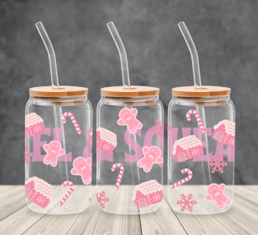 UVDTF - Gingerbread House Pink Libby Wrap