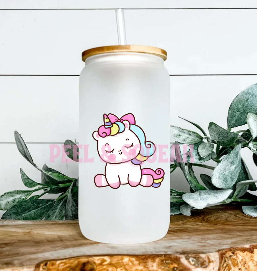 UVDTF - Pink Unicorn Sitting