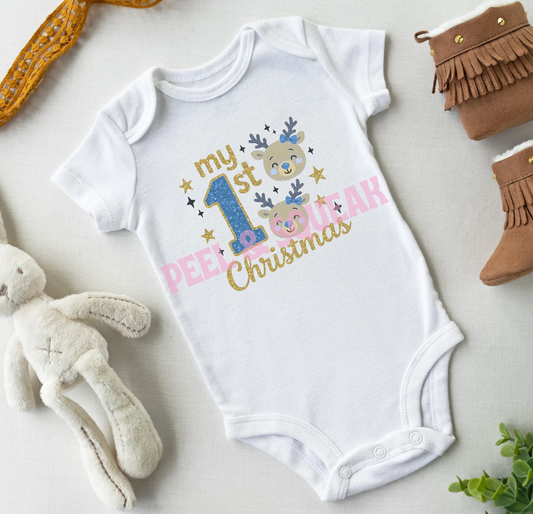 DTF - My 1st Christmas Reindeer Blue