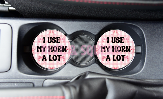 SUBLIMATION CAR COASTER - I Use My Horn A Lot