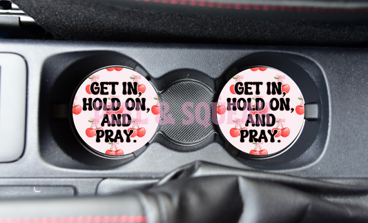 SUBLIMATION CAR COASTER - Get In, Hold On