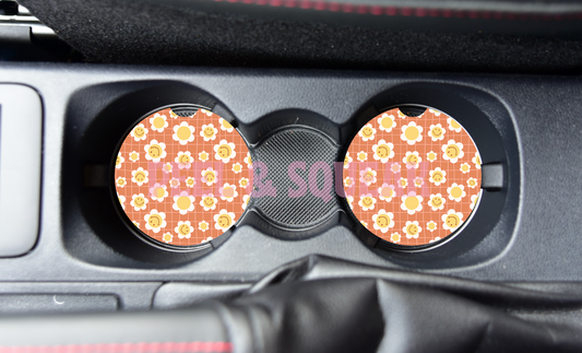 SUBLIMATION CAR COASTER - Pink / Yellow Smileys