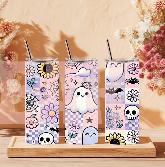Checkered Ghosty Tumbler Wrap