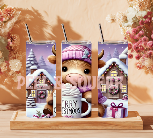 Purple Merry Moo Tumbler Wrap