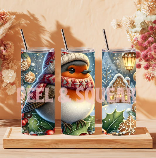 Christmas Robin Tumbler Wrap
