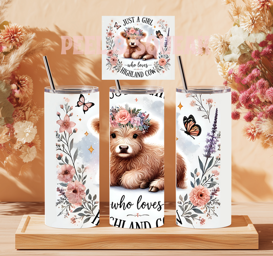 Just a Gir Who Loves Highland Cows Tumbler Wrap