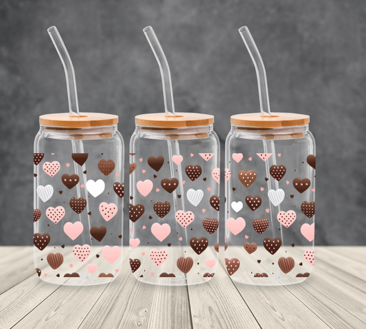 UVDTF - Pink & Brown Hearts Libby Wrap