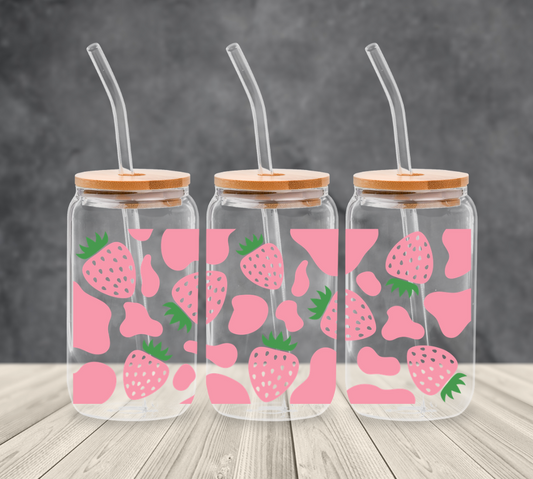 UVDTF - Strawberry Cow Print Libby Wrap