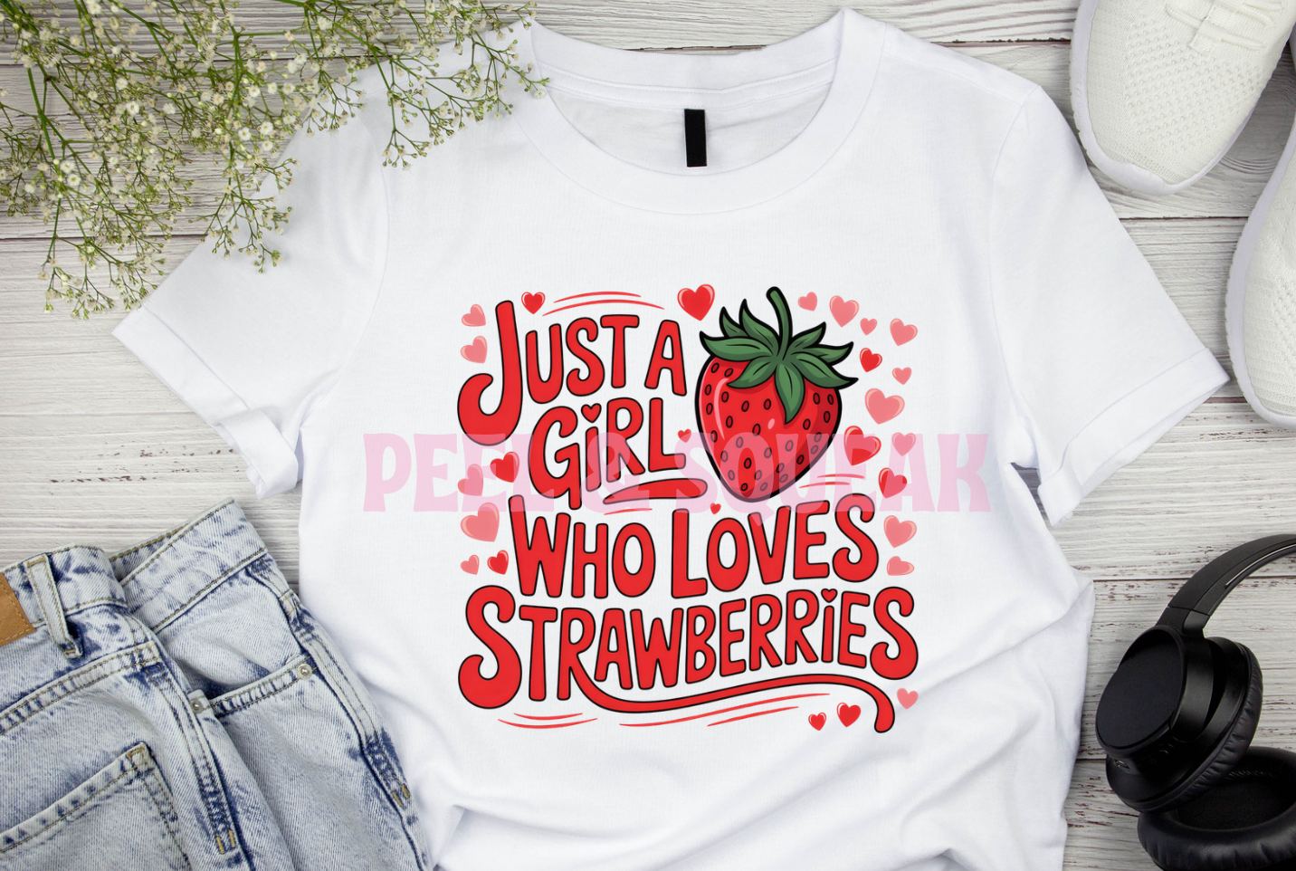 DTF - Strawberry- Just a Girl Who Loves Strawberries